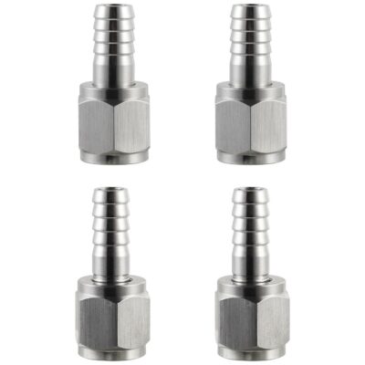 【2 Pairs】MRbrew Homebrew Hose Swivel Nut Barb, 1/4'' Barb & 5/16'' Barb, Stainless Steel MFL Quick Disconnects Fittings for Brewing Keg System
