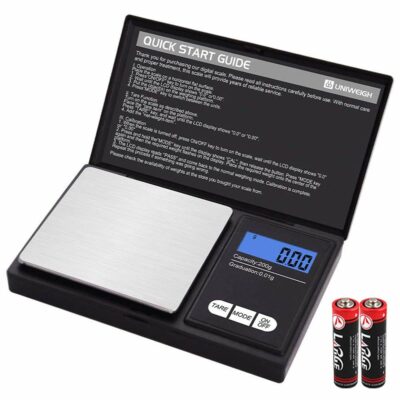 UNIWEIGH Gram Scale,200 gx0.01 g(7.05 oz x 0.001 oz) Digital Pocket Scale,Electronic Smart Weigh Scale,Portable Small Jewelry Scale Grams and Ounces,Mini Scale with LCD Display,Tare
