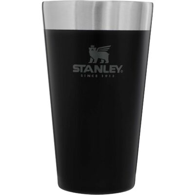 Stanley Adventure Inulsated Stacking Beer Pint Glass, 16oz Stainless Steel Double Wall Rugged Metal Drinking Tumbler (Matte Black)