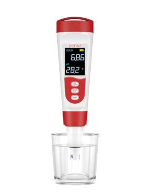 Meross PH Meter, Digital PH Meter for Water Hydroponics with ATC, IP67 PH/Temp 2 in 1 Tester Pen with 0-14 PH Measurement Range, 0.01PH High Accuracy Mini Pen for Pool, Drinking Water and Aquarium