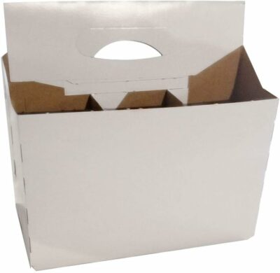 6 Pack Cardboard 12 oz Beer/Soda Carrier by C-Store Packaging (Pack of 24) (White-24pk) FAST SAME DAY SHIPPING 