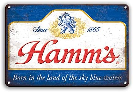 MeowPrint Hamm's Beer Born in Land of The Sky Blue Waters Vintage Metal Tin Sign 12 x 8In 