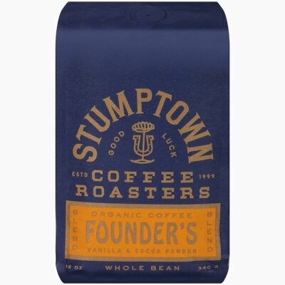Stumptown Coffee Roasters, Medium Roast Organic Whole Bean Coffee - Founder's Blend 12 Ounce Bag with Flavor Notes of Vanilla and Cocoa Powder 