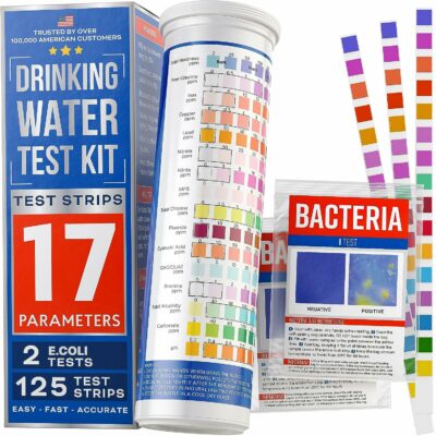 2023 All-New 17 in 1 Drinking Water Testing Kit 125 Strips - Home Tap and Well Water Test Kit for Hardness, Lead, Iron, Copper, Chlorine, Fluoride and More 