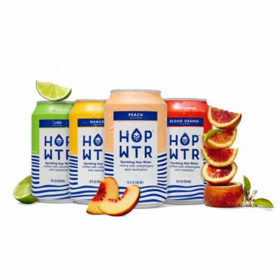 HOP WTR - Sparkling Hop Water - Variety Flavor Pack (12 Pack) - NA Beer, No Calories or Sugar, Low Carb, With Adaptogens and Nootropics for Added Benefits (12 oz Cans)