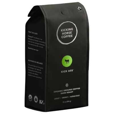 Kicking Horse Coffee, Kick Ass, Dark Roast, Ground, 10 Oz - Certified Organic, Fairtrade, Kosher Coffee
