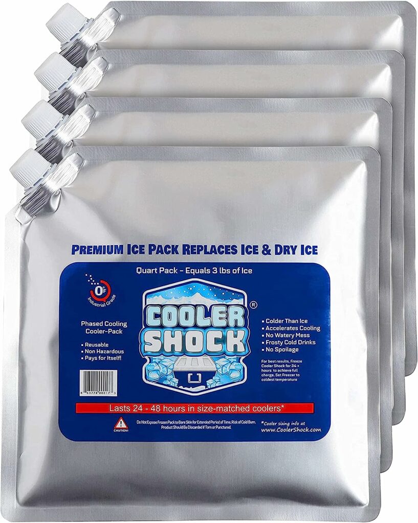Cooler Shock Reusable Ice Packs for Cooler - Long-Lasting Cold Freezer Packs for Coolers & Lunch Bags - Cooler Ice Packs for Lunch Box, School, Beach, Fishing, Camping Gear