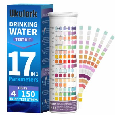 17 in 1 Home Water Testing Kits for Drinking Water, 150 Strips for Tap and Well Water, Testing for pH, Hardness, Chlorine, Lead, Iron, Copper, Nitrate, Nitrite, etc 