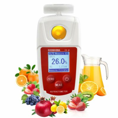 Soonkoda Digital Brix Refractometer with ATC 0-55% Brix Tester for Fruit,Juice,Drink,Beverages,Suger Content Test Measurement for Sugar Solutions Food,Brix Meter for Plants