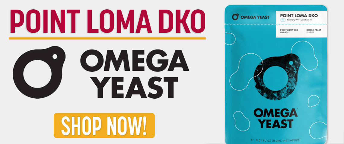 Omega Yeast | OYL-434 Point Loma DKO | Beer Yeast | Diacetyl Knock Out Series | Double Pitch | 225 Billion Cells