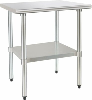 HARDURA Stainless Steel Table 24X36 Inches with Undershelf and Galvanized Legs NSF Heavy Duty Commercial Prep Work Table for Restaurant Kitchen Home and Hotel