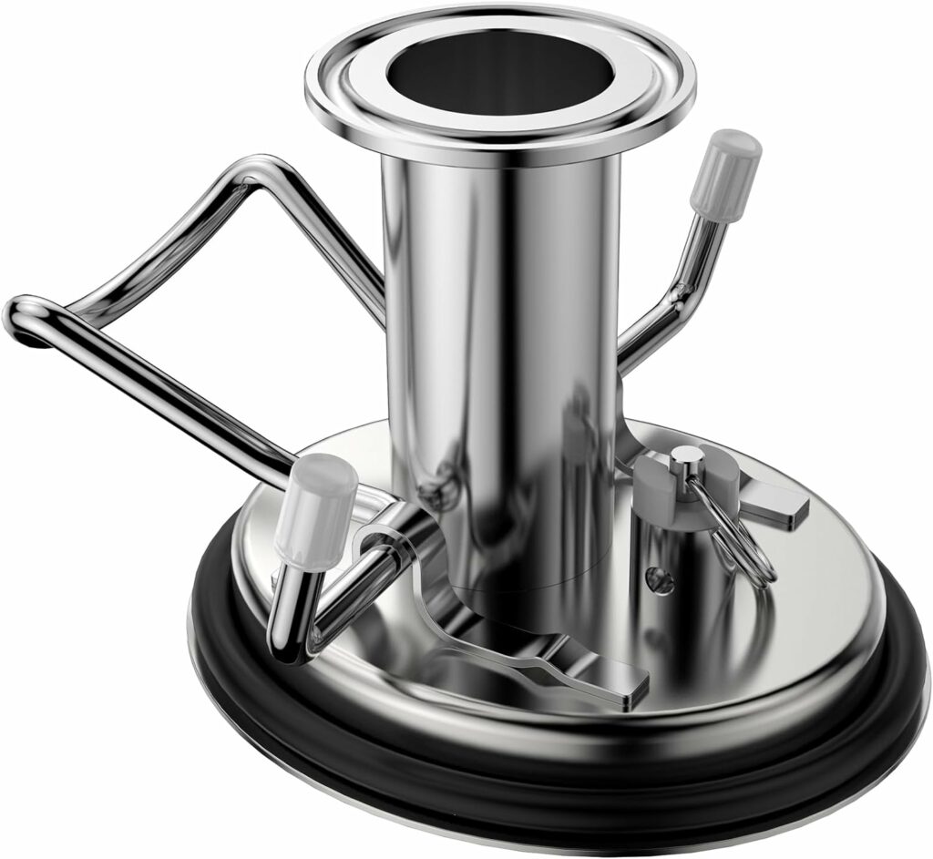 BIERKRONE Corny Keg Lid, Oval Ball Lock Keg Attachment, Cornelius Tri-Clamp Keg Lid with 1.5" TC Ferrule, Attach Dry Hopper, Stainless Steel Sanitary Fitting, for Homebrew, Beer Kegging, Dry-Hopping