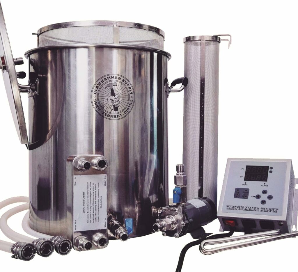 Clawhammer Supply Complete Homebrew Beer Brewing System, Digital, Electric, Semi-automated, BIAB