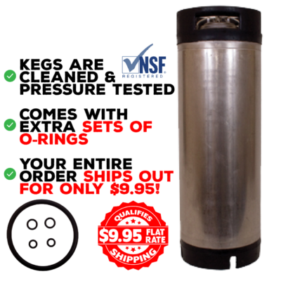 Cornelius Keg "or Firestone", 5 Gallon, Ball Lock - Pepsi Style for Homebrew/Soda, Used | CLEANED