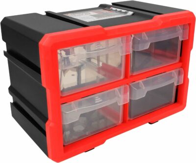 Performance Tool W5911 4-Drawer Interlocking Storage - Ideal for Organizing Tools and Hardware with Secure Interlocking System